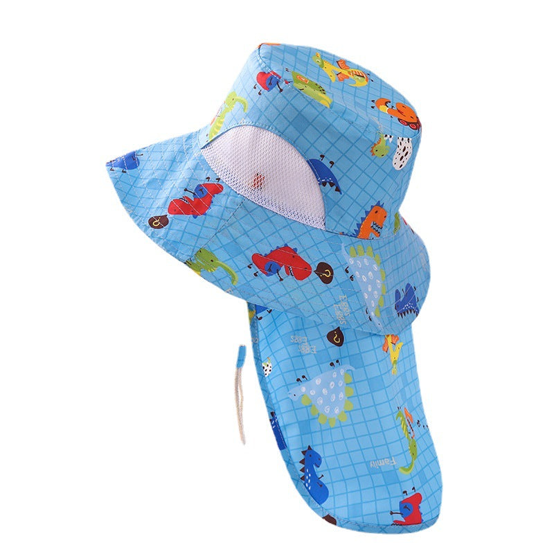 Venta al por mayor de sombreros de pescador de niños de dinosaurio de dibujos animados de algodón