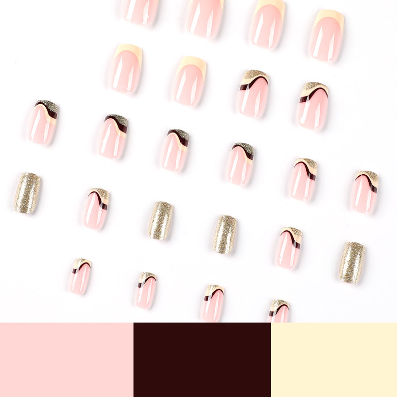 Pegamento De Manicura En Polvo De Oro De Onda Francesa Al Por Mayor