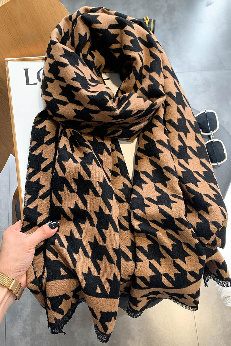 Wholesale Imitation Cashmere Double-sided Geometric Letter Thickened Warm Scarf