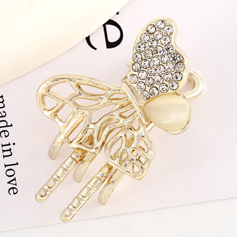 Wholesale Opal Flower Butterfly Rhinestone Hair Clips