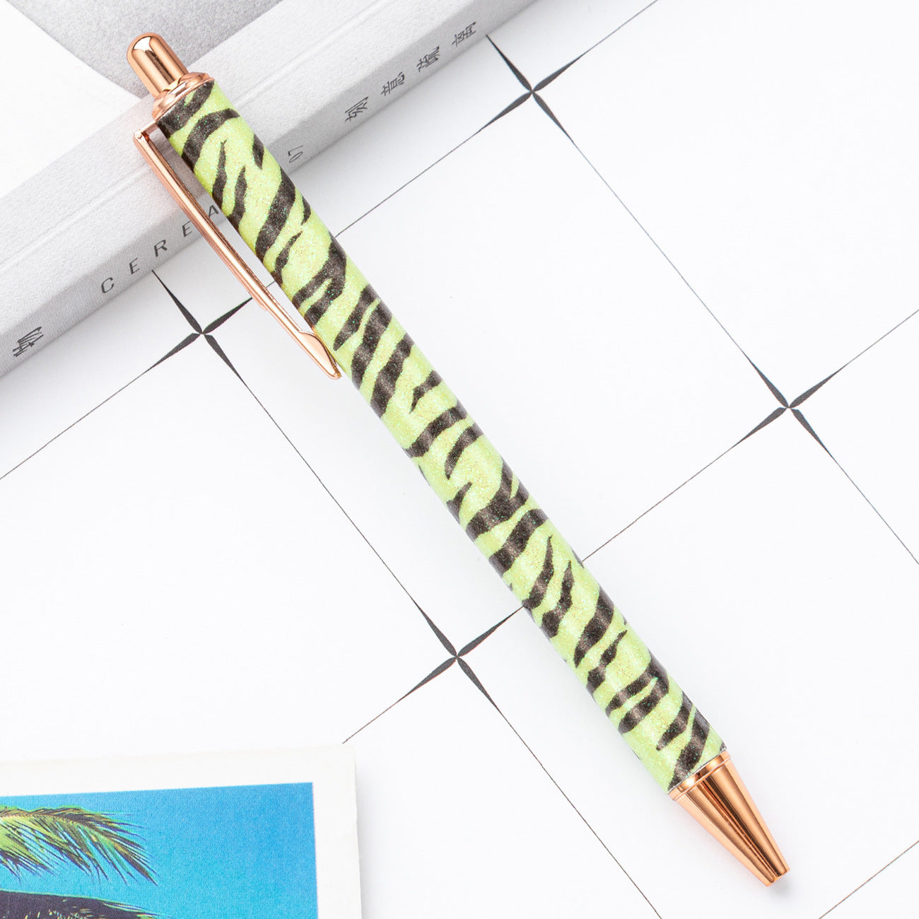 Wholesale Metal Zebra Pattern Gold Powder Bouncing Ballpoint Pen