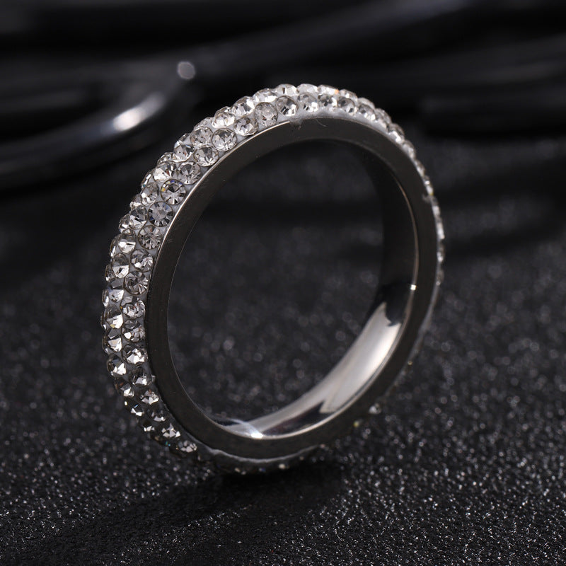Wholesale Arc Clay Full Diamond Rings Stainless Steel