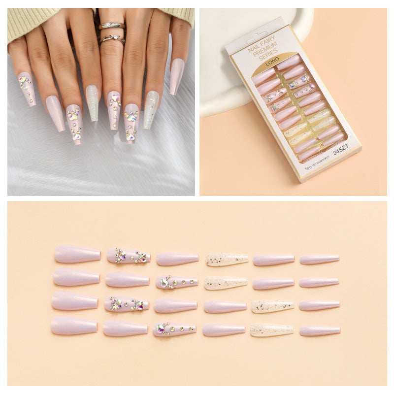 Venta al por mayor Dot Diamond Laser Glitter Ballerina Nail Art