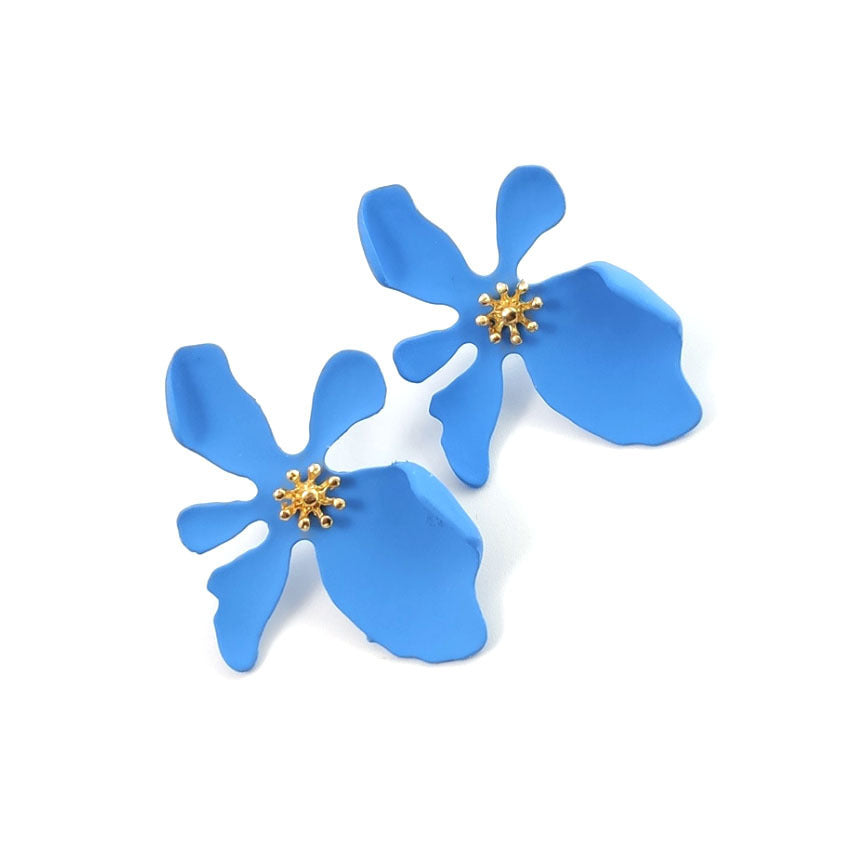 Wholesale 3D Flower Alloy Earrings