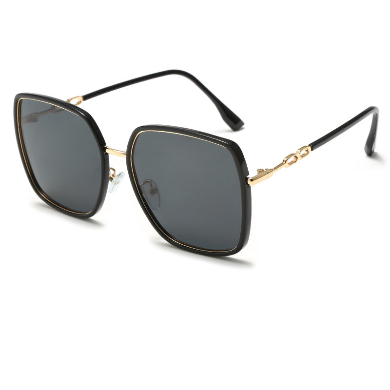 Venta al por mayor marco grande protección UV sombrilla PC señoras gafas de sol