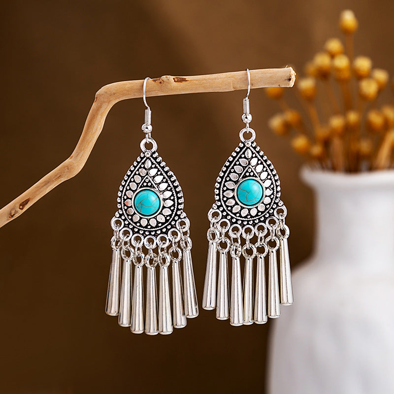 Wholesale Vintage Ethnic Style Metal Tassel Alloy Earrings