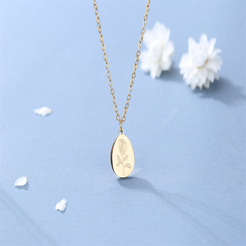 Wholesale Flower Titanium Steel Necklaces