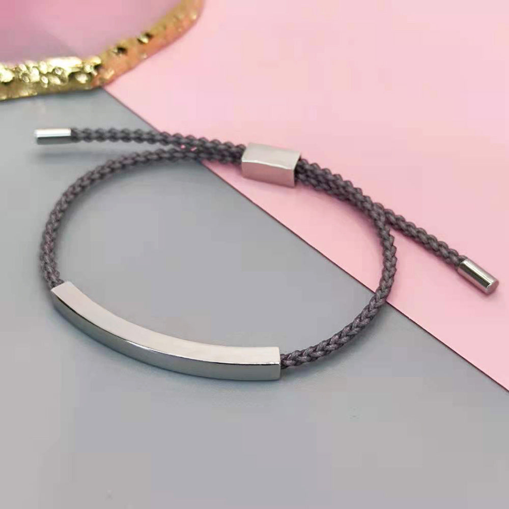 Wholesale Non-fading Adjustable Braided Titanium Steel Hollow Elbow Titanium Steel Bracelet