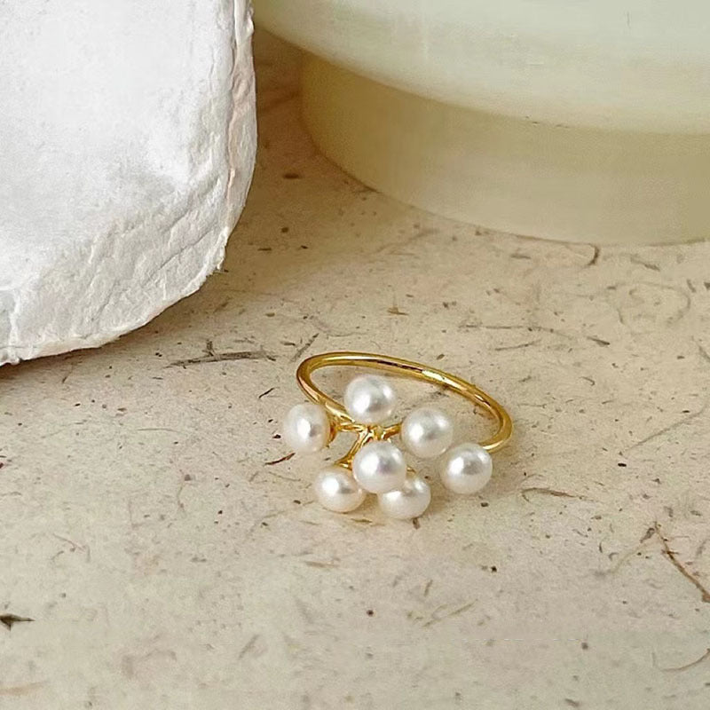 Wholesale Butterfly Pearl Vintage Alloy Rings