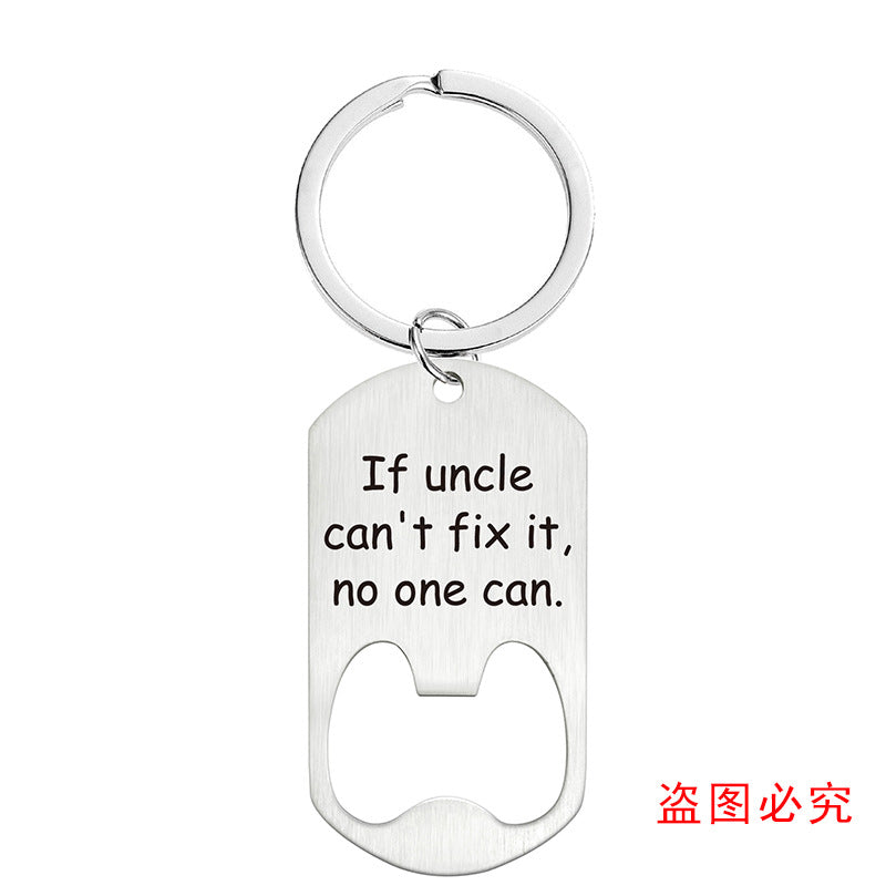 Wholesale Father's Day Gift Lettering Metal Bottle Opener Keychain
