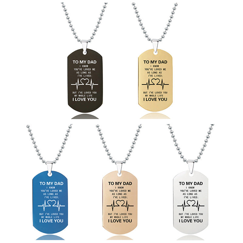 Wholesale Holiday Gift Lettering Titanium Steel Necklaces