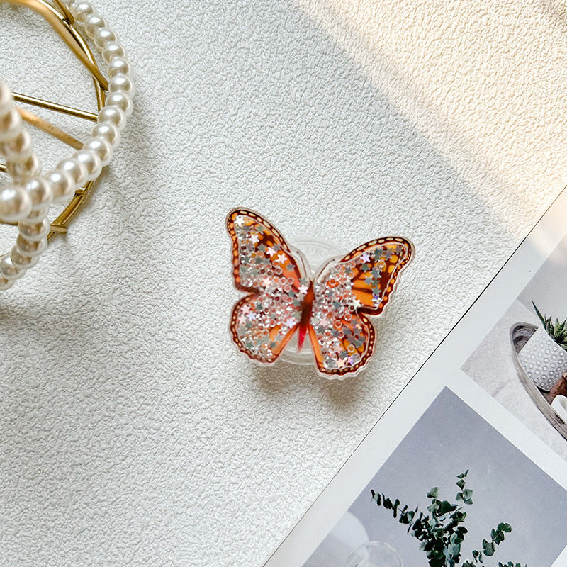 Wholesale Butterfly Quicksand Plastic Mobile Phone Airbag Holder