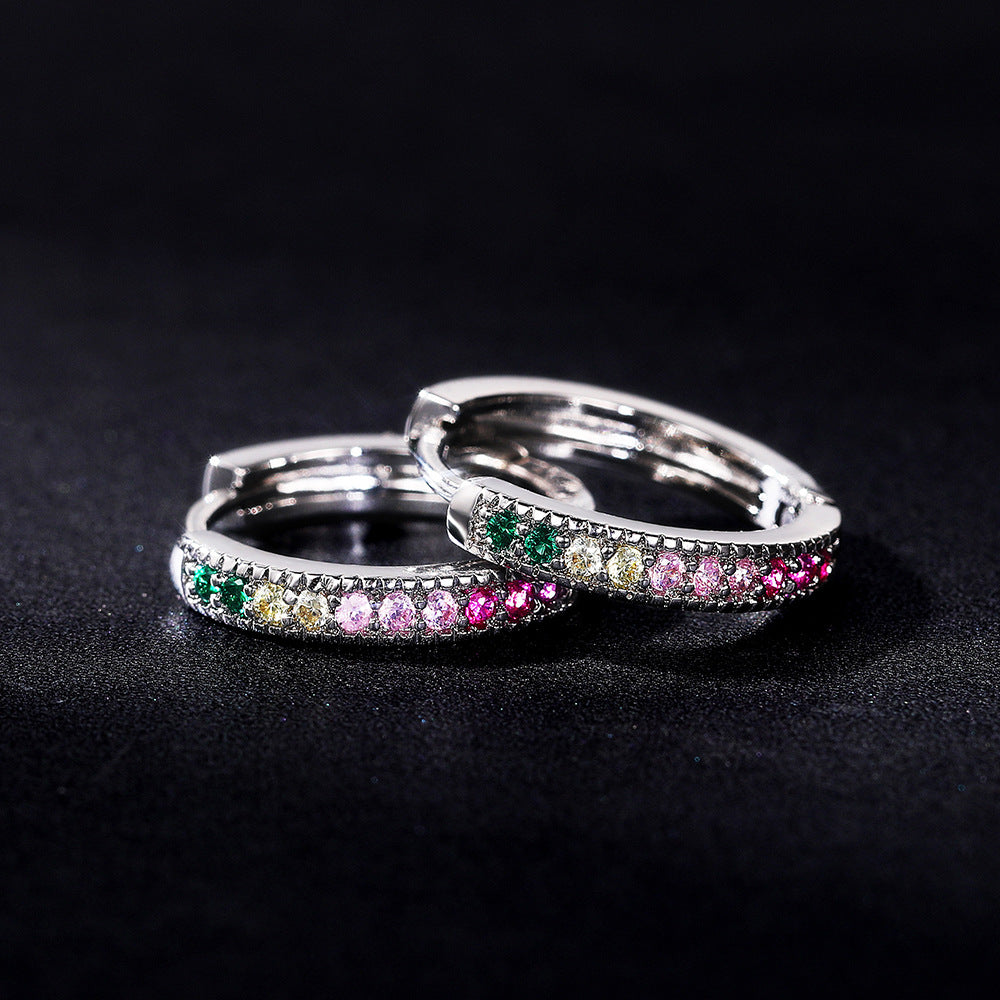 Wholesale Colorful Zircon Copper Earrings