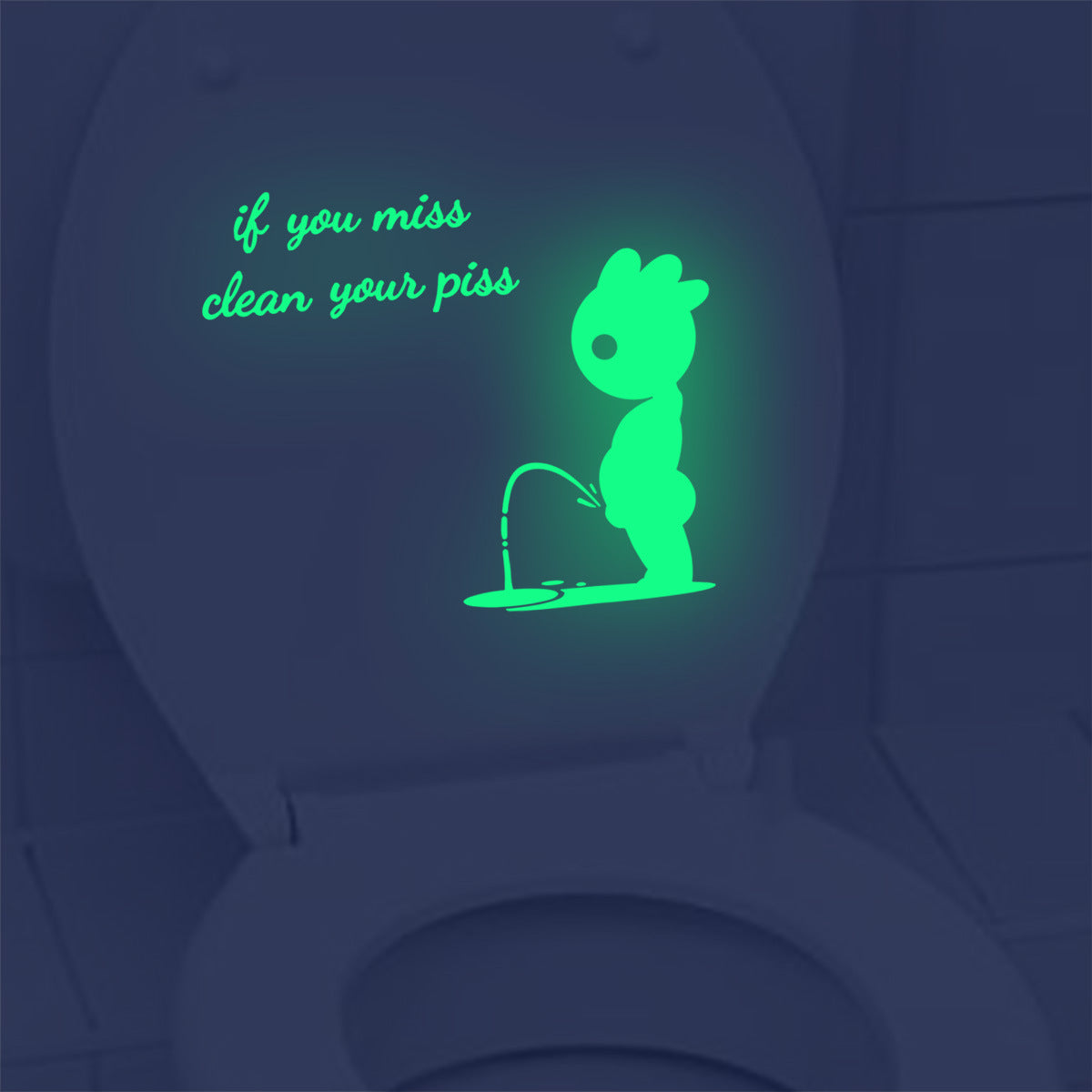 Wholesale PVC Creative Cartoon Luminous Villain English Toilet Stickers