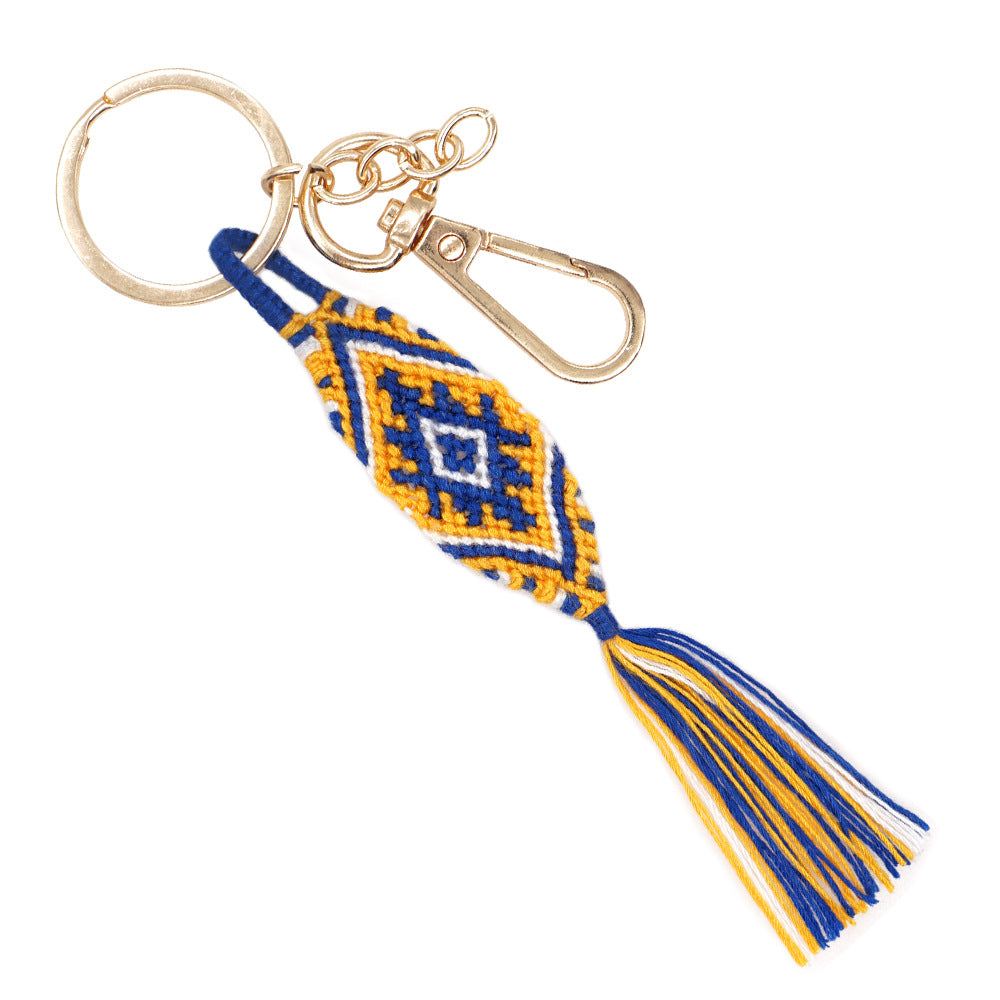 Wholesale Hand Woven Tassel Cotton Thread Keychain