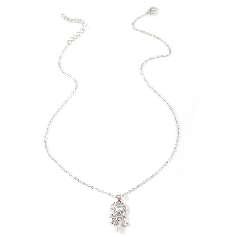 Wholesale Alloy Hollow Window Grille Geometric Pendant Necklace