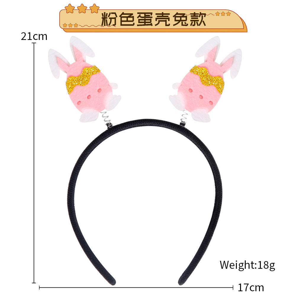 Diadema plástica al por mayor de los niños del conejito del huevo de la historieta de la decoración de Pascua