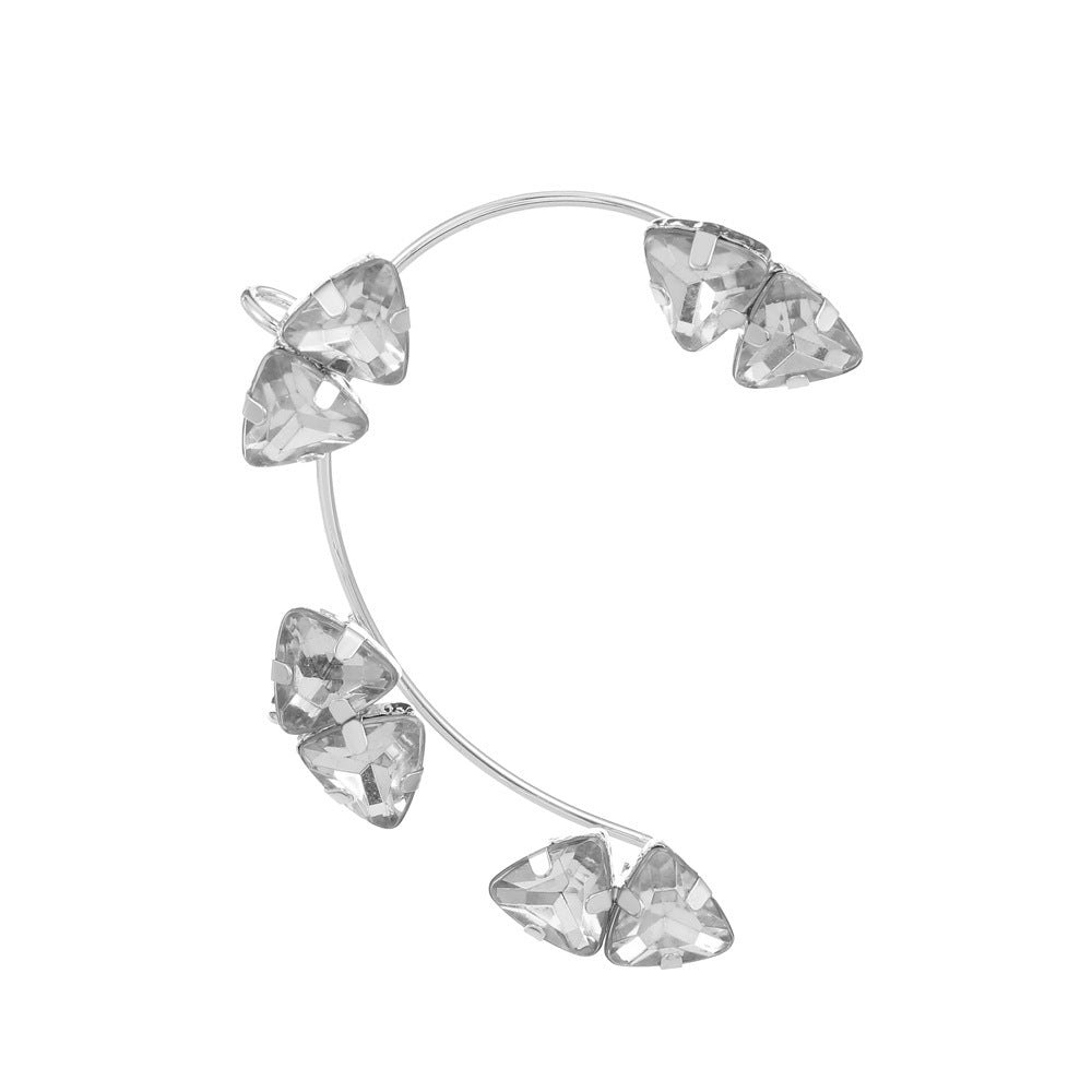 Venta al por mayor Pendientes de aleación de manguito de oreja de mariposa de diamante