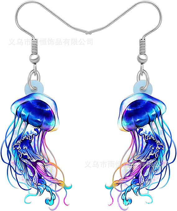 Wholesale 10PCS/PAIRS Cartoon Jellyfish Acrylic Earrings