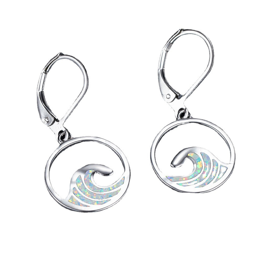 Wholesale Sea Wave Minimalistic Alloy Earrings