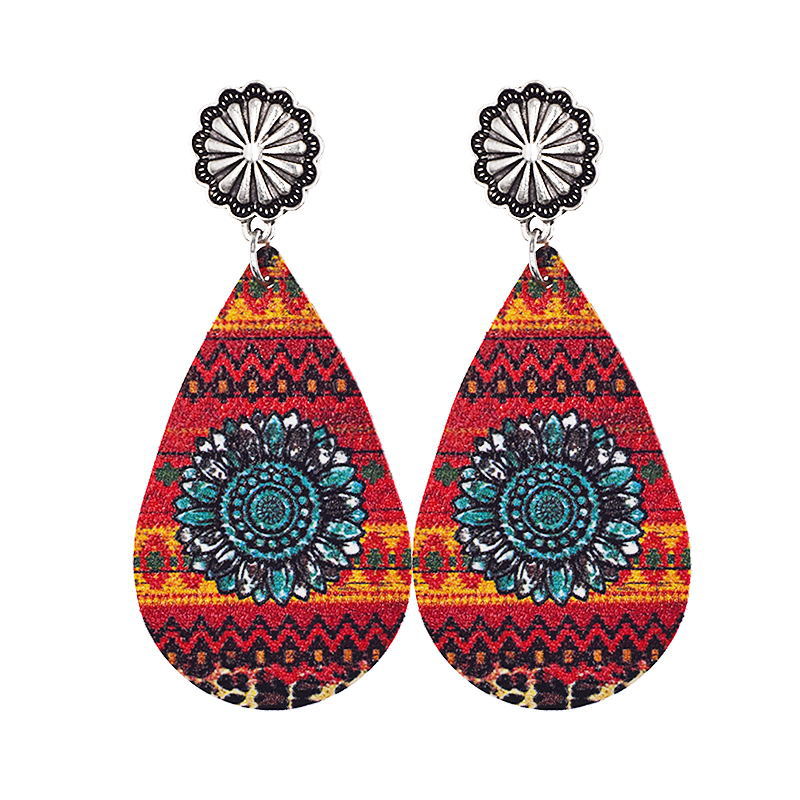 Wholesale Vintage Western Cowboy Leather Earrings