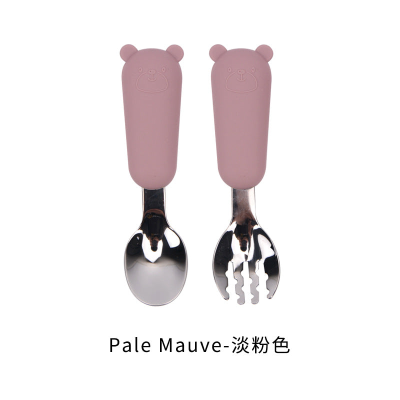 Wholesale Baby Stainless Steel Fork Spoon Set Baby Supplies