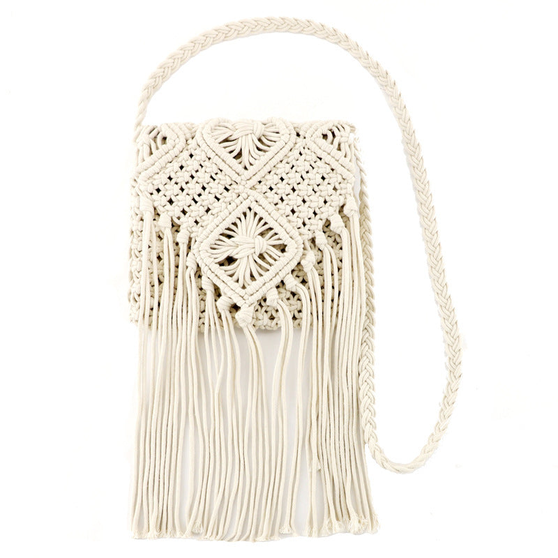 Bolsas de borla tejida de hilo de algodón al por mayor de algodón