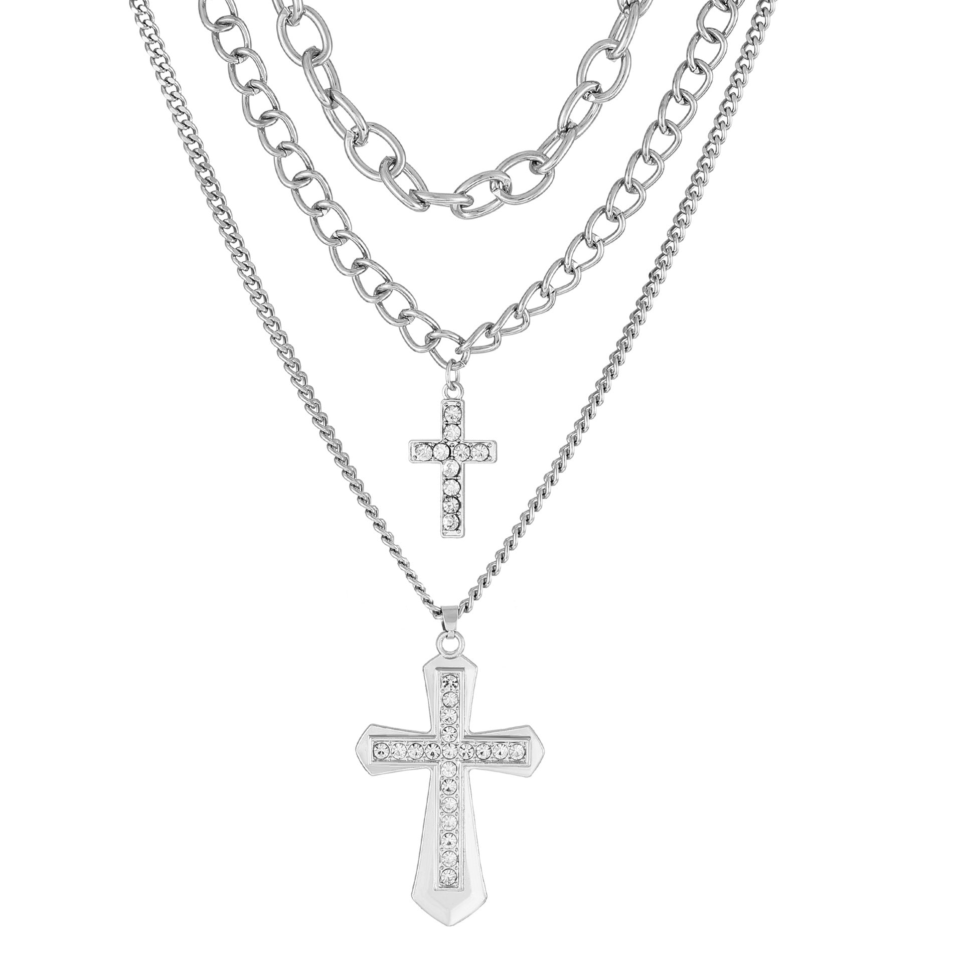 Wholesale Alloy Pearl Cross Pendant Necklace