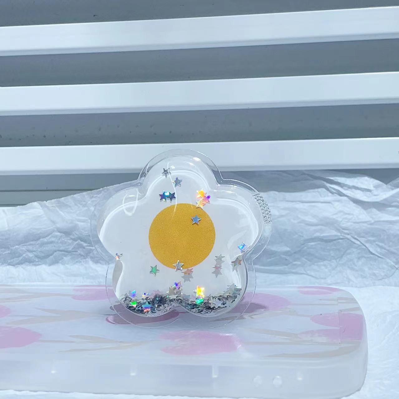 Wholesale Epoxy Quicksand Flower Telescopic Lazy Mobile Phone Holder