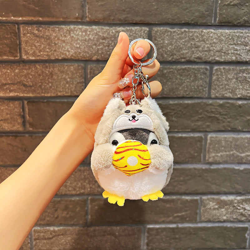 Wholesale Plush Penguin Donut Key Chain