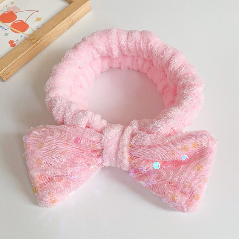 Wholesale Fabric Sequin Bow Hair Hoop