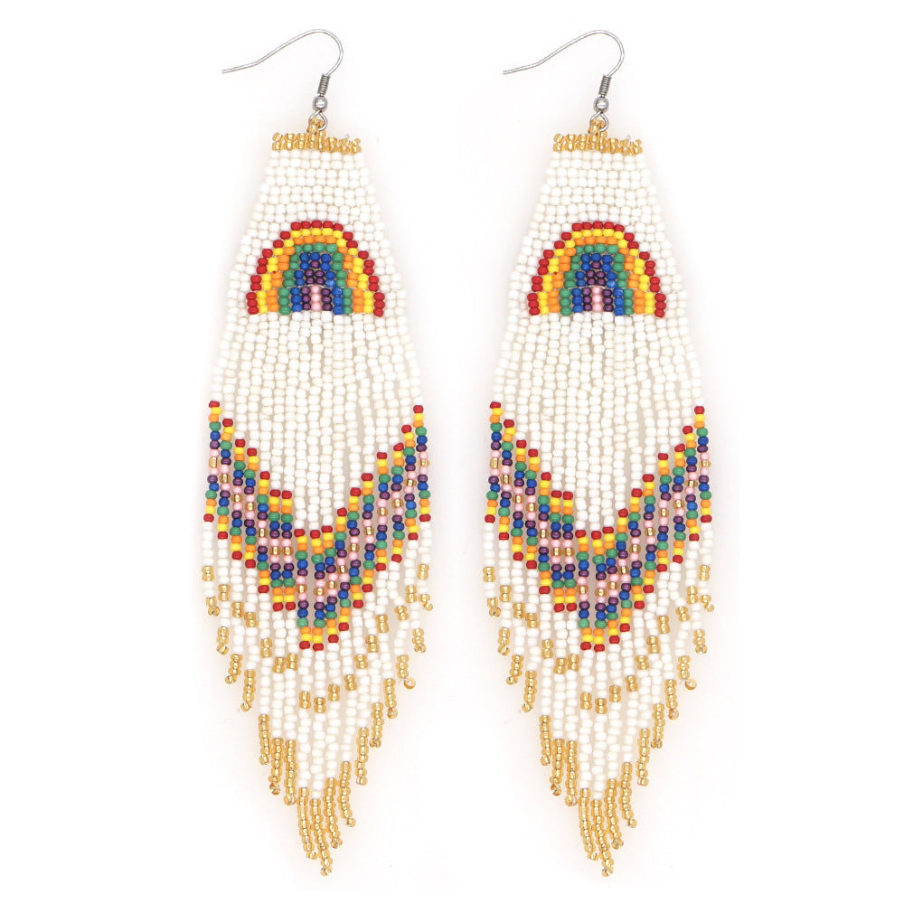 Wholesale Jewelry Ethnic Eyes Rice Beads Earrings