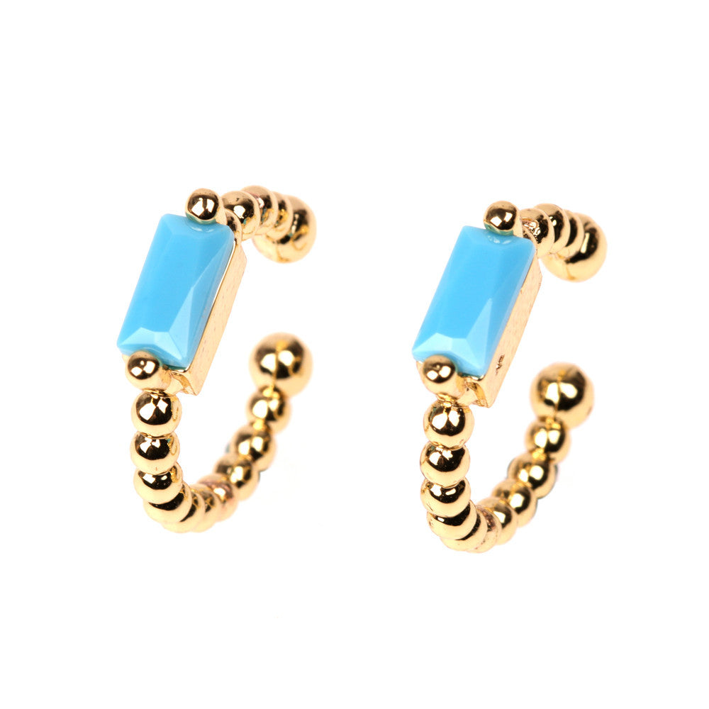 Venta al por mayor Pendientes de cobre con clip de oreja chapados en oro de 18 quilates