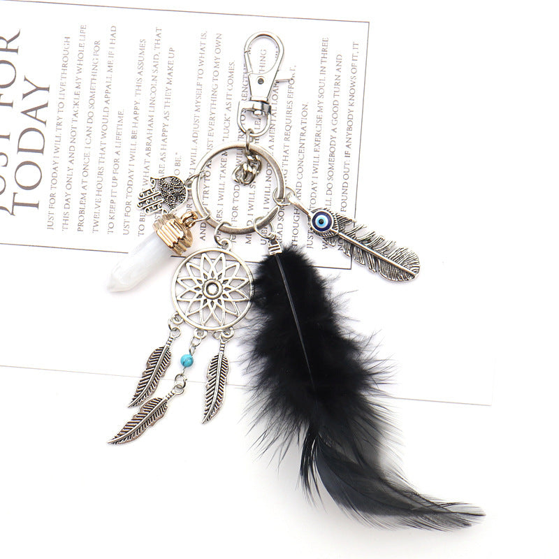 Wholesale Dream Catcher Feather Tassel Metal Keychain