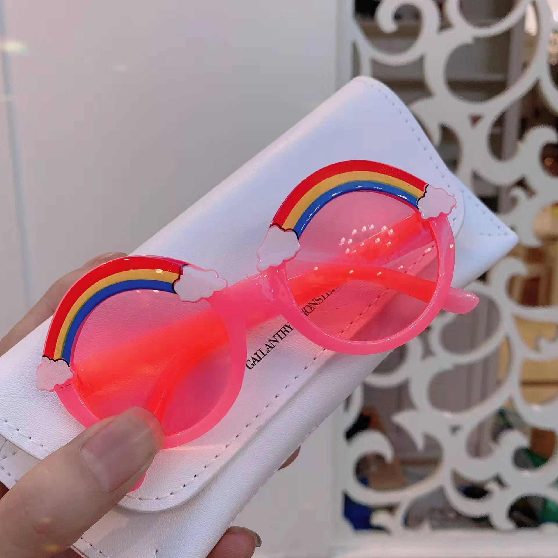 Wholesale Cartoon Rainbow Baby Plastic Glasses Baby Supplies