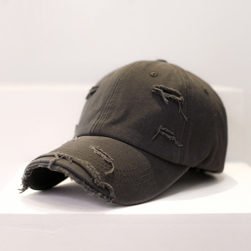 Wholesale Cotton Polyester Casual Ripped Hole Baseball Cap