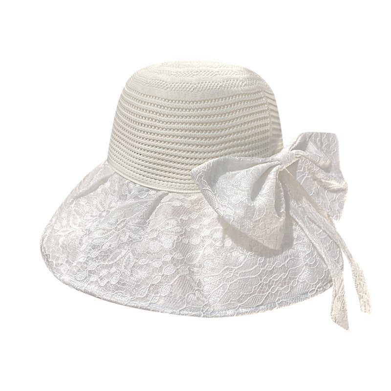 Wholesale Polyester Lace Bow Ribbon Fisherman Hat