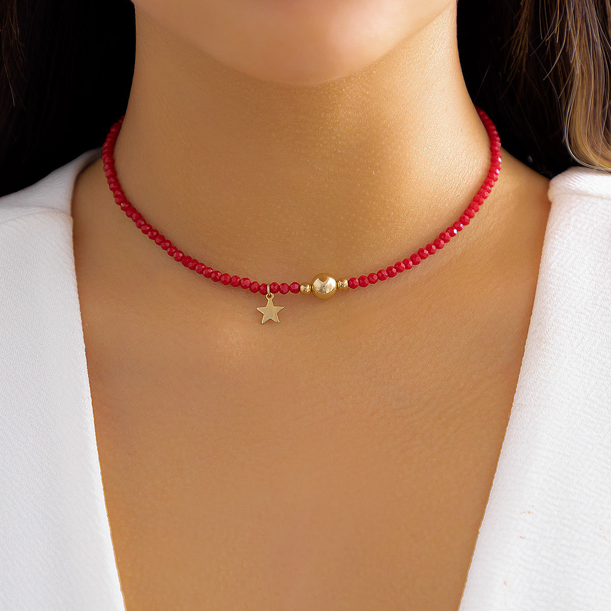 Wholesale Crystal Star Resin Necklace