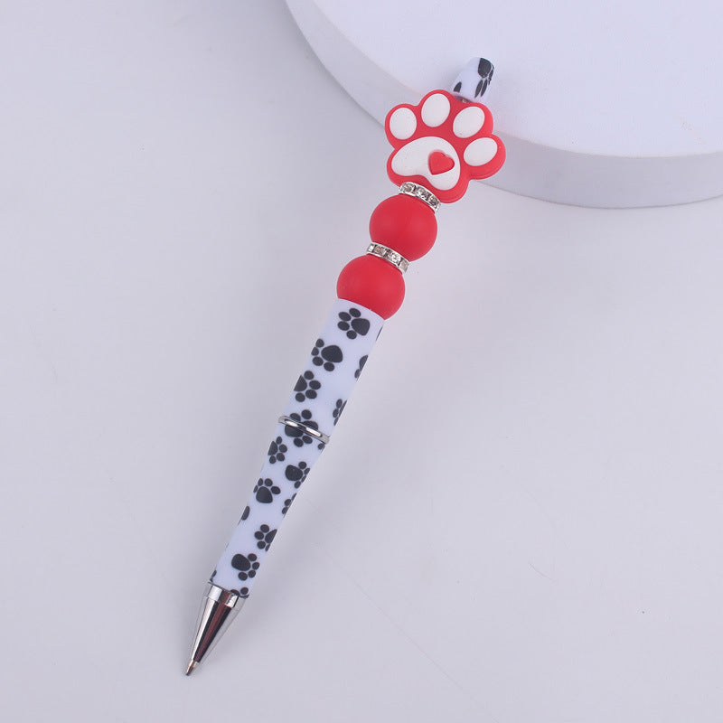 Wholesale Handmade Bead Pen Cartoon Dog Paw Silicone Ballpoint Pen