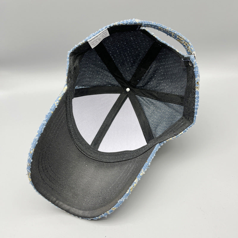 Wholesale Cotton Bronzing Flower Wide Brim Baseball Cap