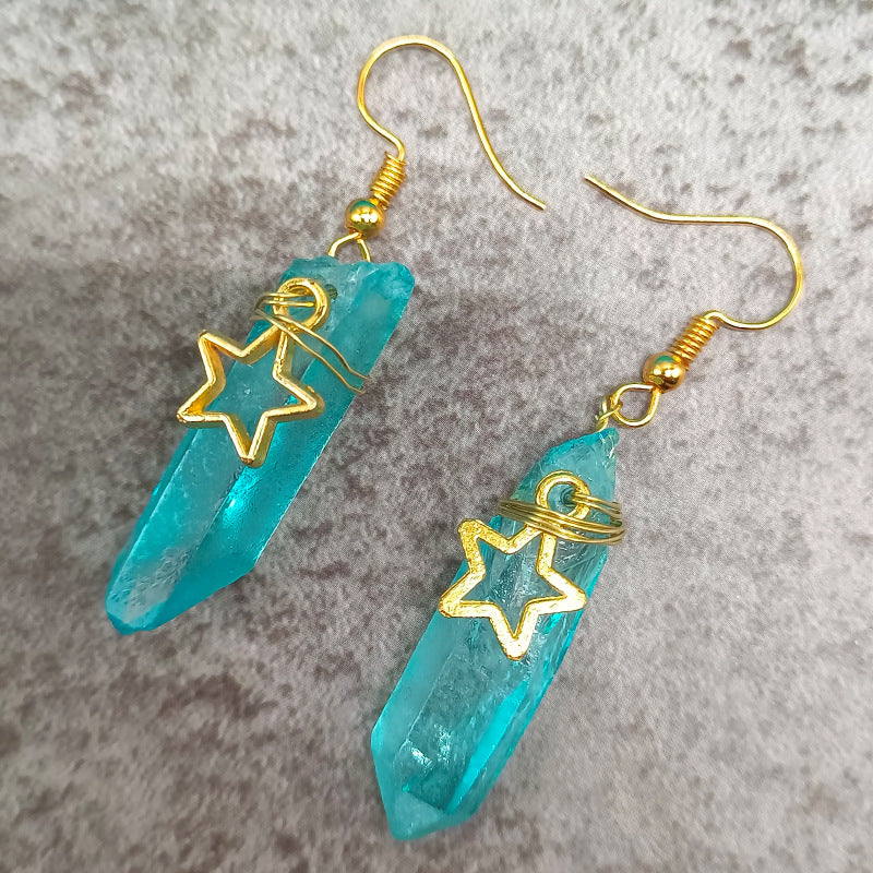 Wholesale Natural Crystal Alloy Earrings