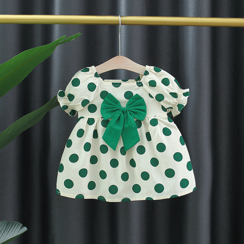 Wholesale 4 sets Kids 2023 Summer Polka Dot Butterfly Cotton Dress