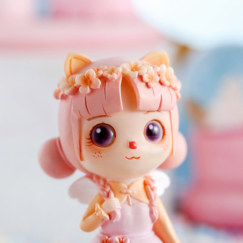 Decoración de escritorio de resina creativa de hadas de flores al por mayor