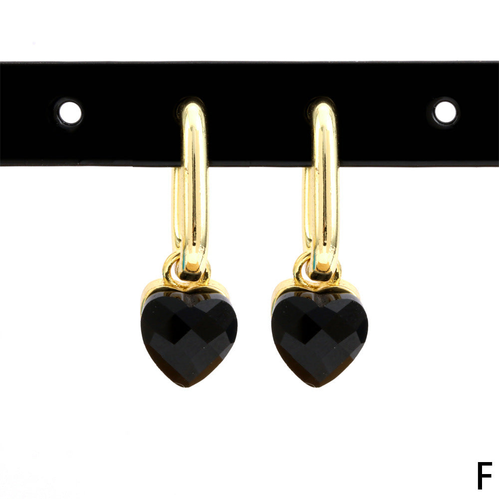 Wholesale Love Heart Pendant Copper Earrings