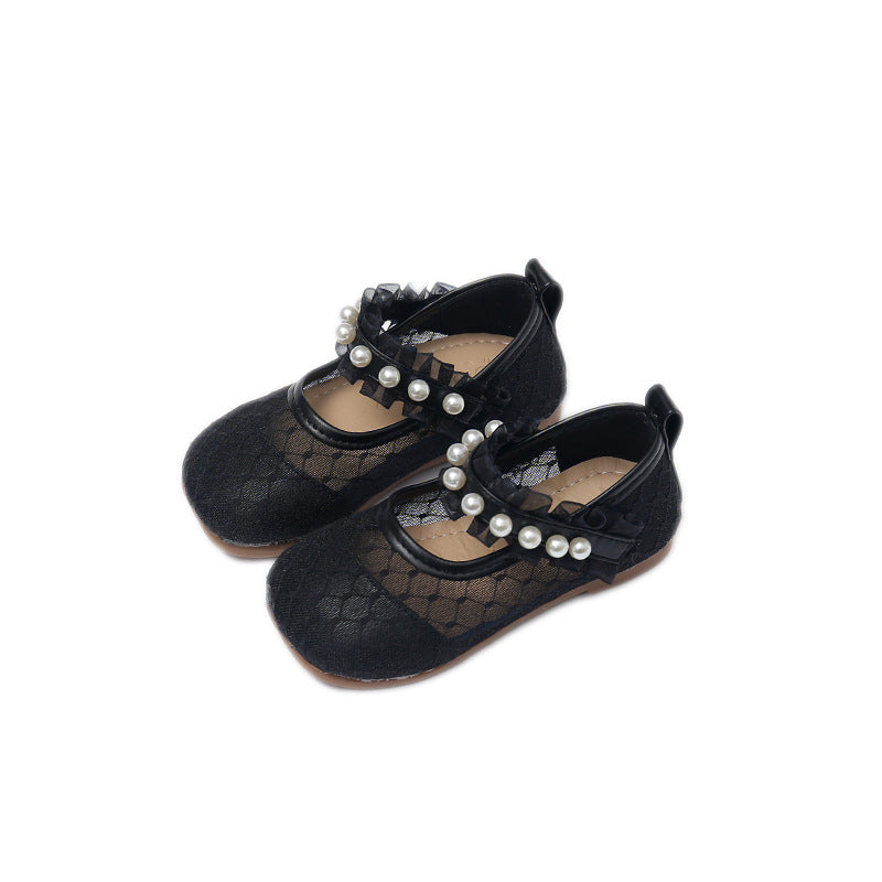 Suministros para bebés de cuero para zapatos de niñas de gasa de malla transpirable al por mayor