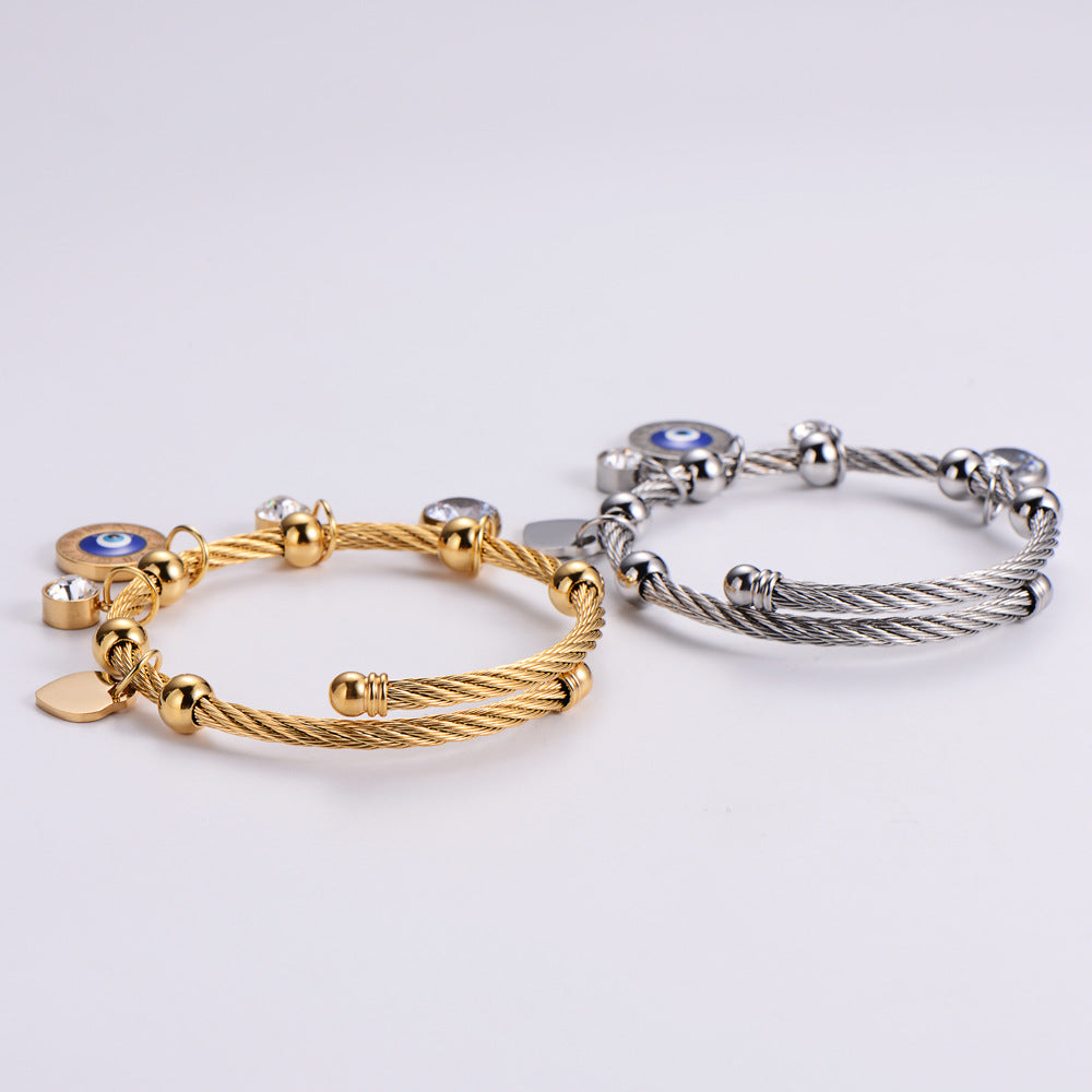 Venta al por mayor Pulsera Acero Inoxidable Devil Eyes OLY-BT-AIMILUO001