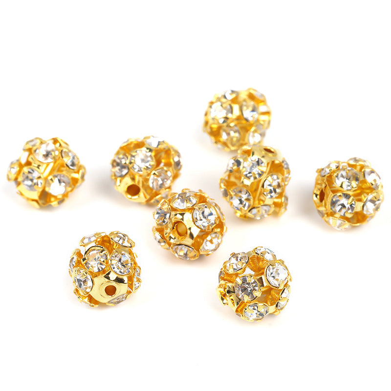 Venta al por mayor 5-17MM Ronda Ondulado 15MM Perlas de Metal 100pcs