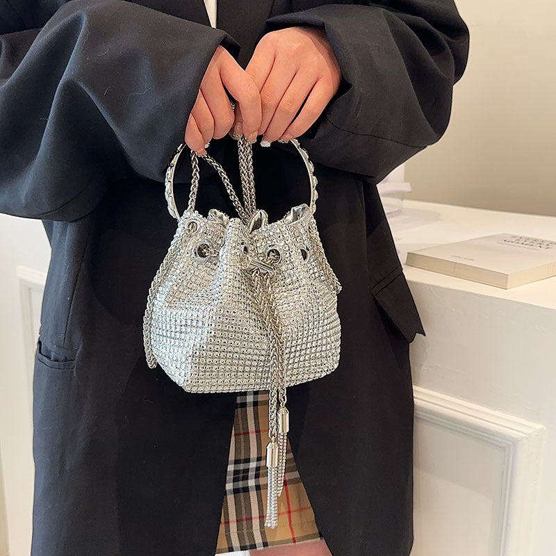 Mini Bolso Cubo Diagonal De Diamantes Brillantes al por mayor