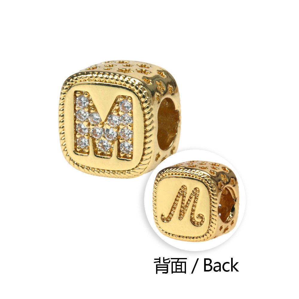 Pulseras De Cuentas De Cobre Chapado En Oro De Serpiente Del Alfabeto Al Por Mayor