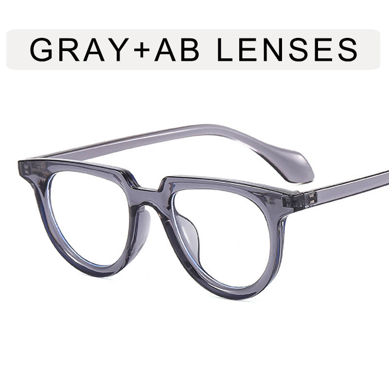 Venta al por mayor, medio marco ovalado, retro, ojo de gato, PC, gafas de sol para mujer